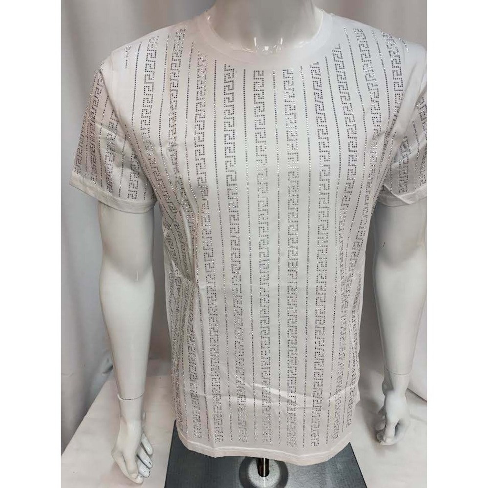 NWT! Barabas Men's ST937 White And Silver Crew Neck T-Shirt XL